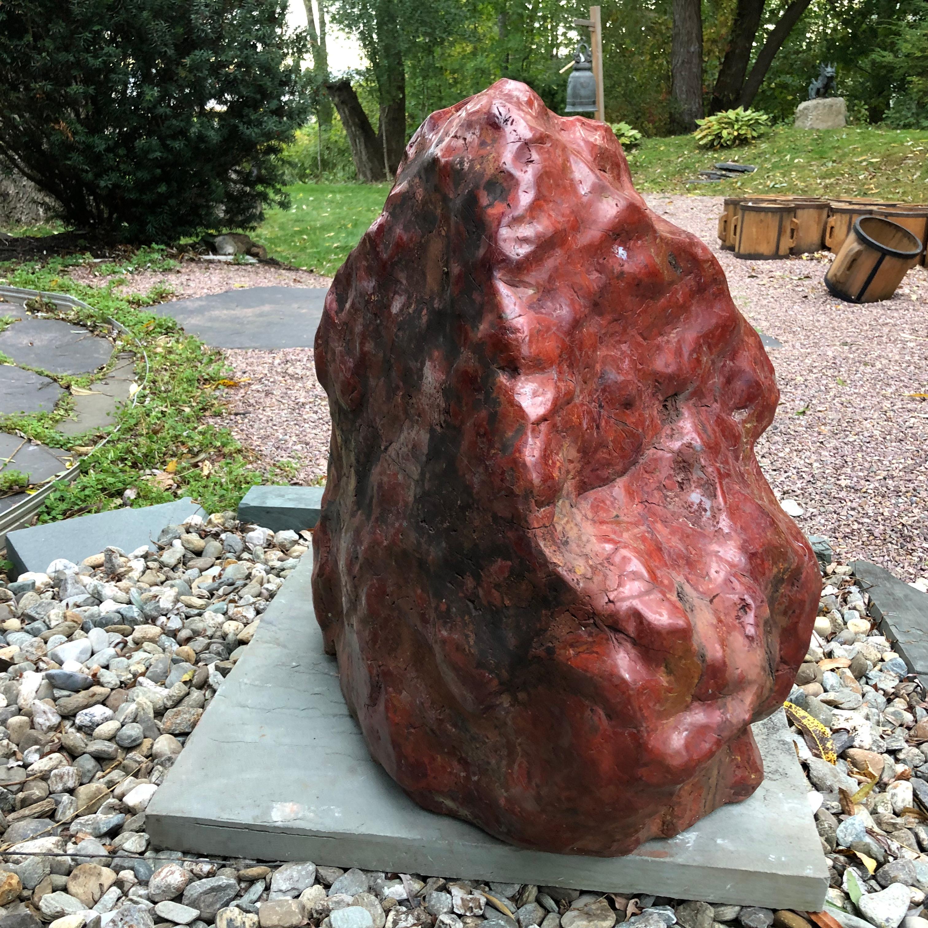 Big Red Natural Mountain Shape Scholar Viewing Stone, Spirit Rock Beauty 6
