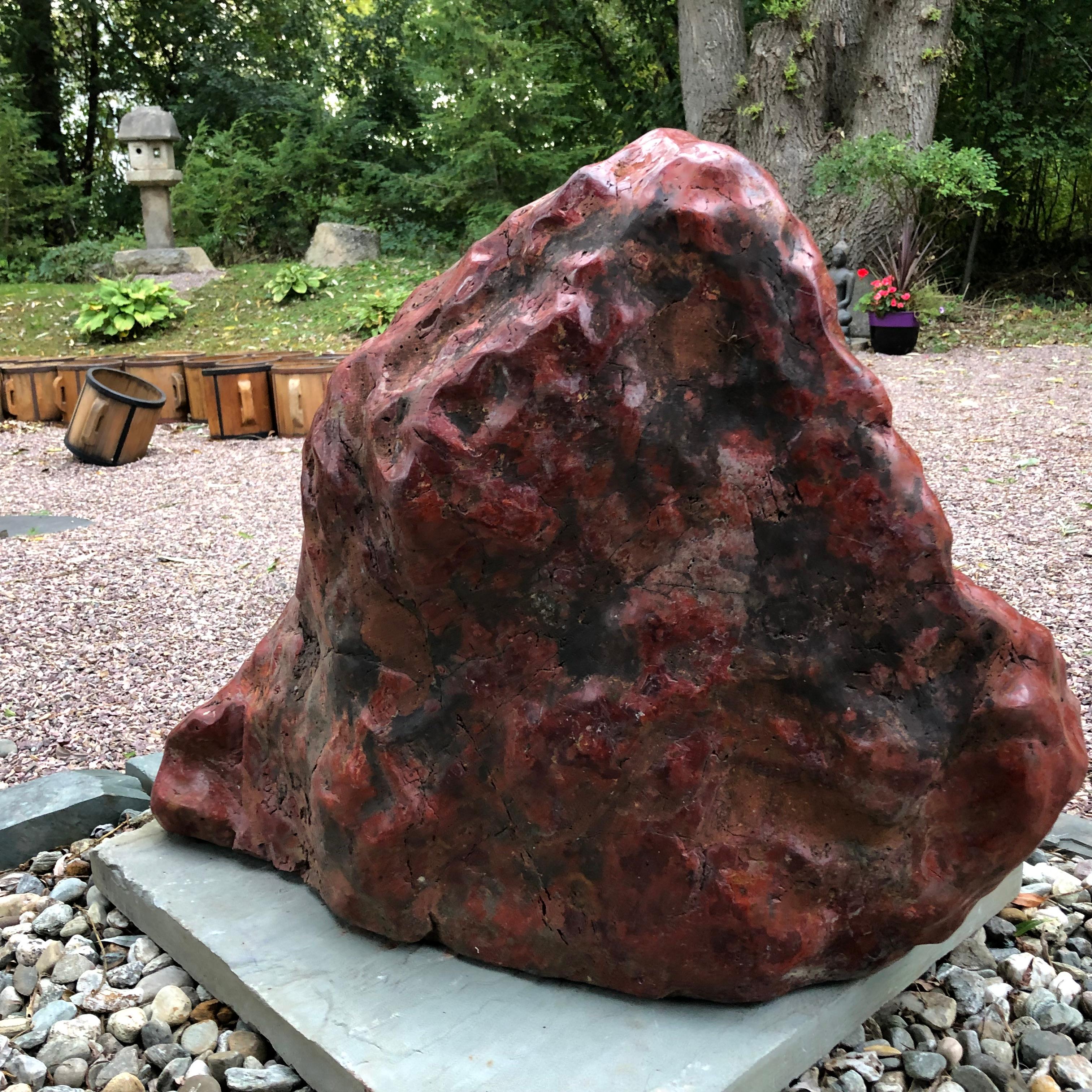 Big Red Natural Mountain Shape Scholar Viewing Stone, Spirit Rock Beauty 7