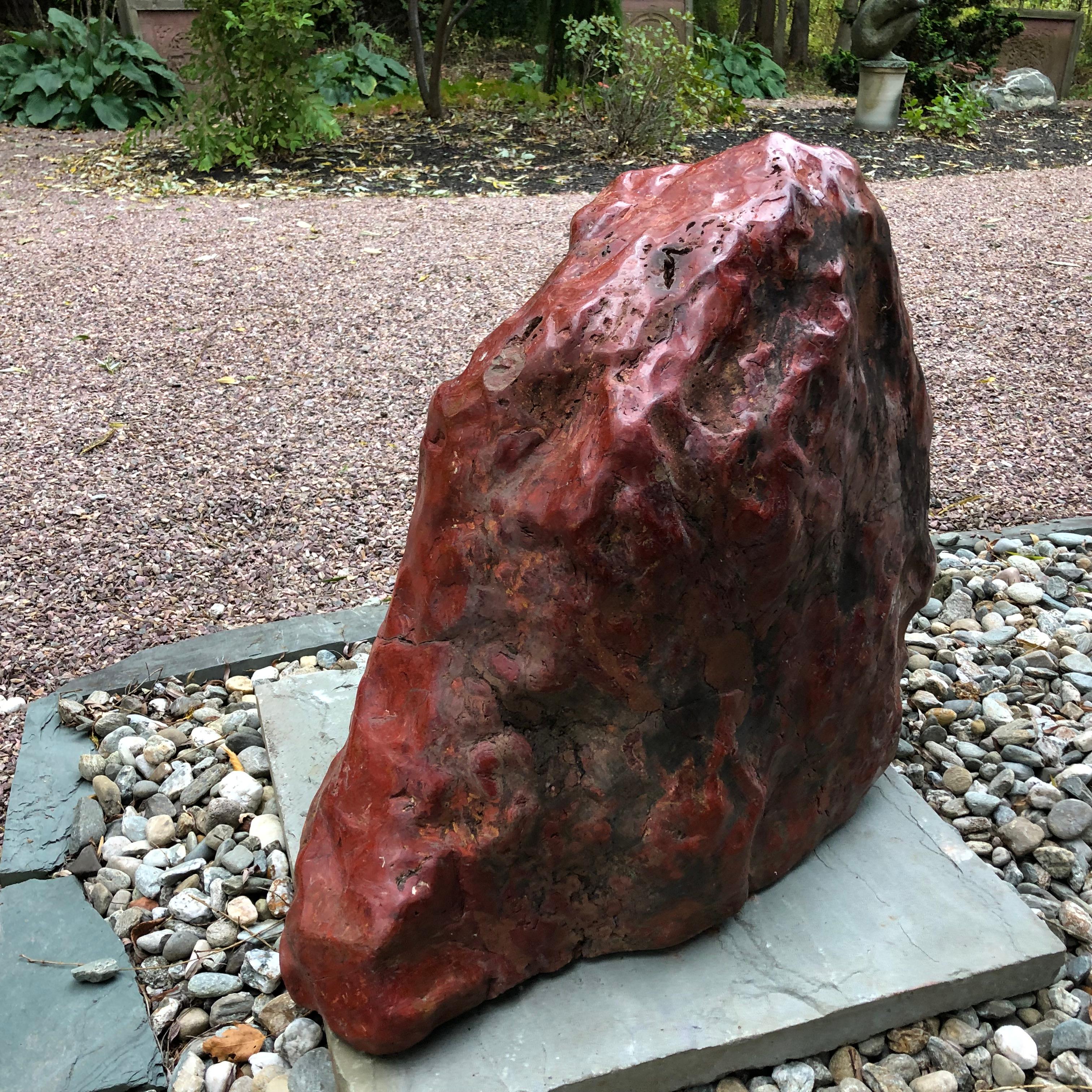 Big Red Natural Mountain Shape Scholar Viewing Stein:: Spirit Rock Schönheit 4