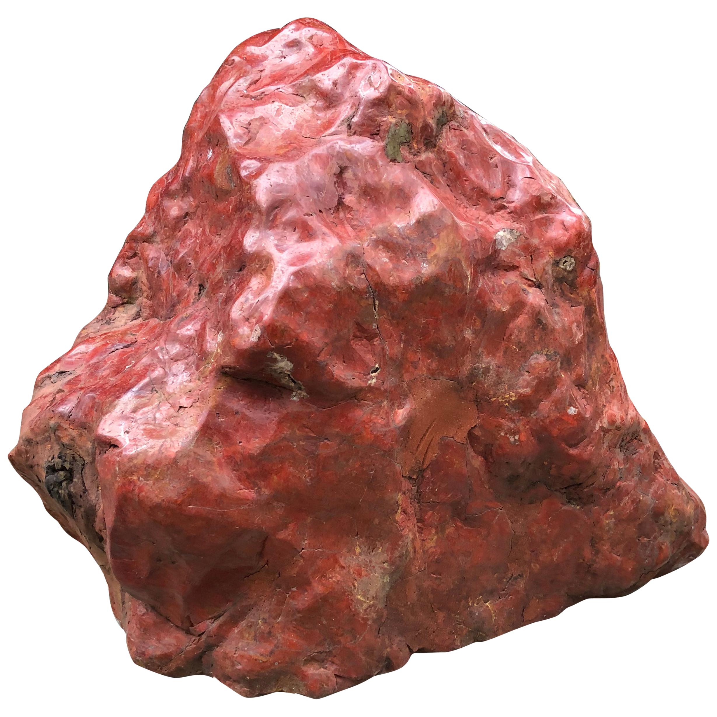 Big Red Natural Mountain Shape Scholar Viewing Stone, Spirit Rock Beauty