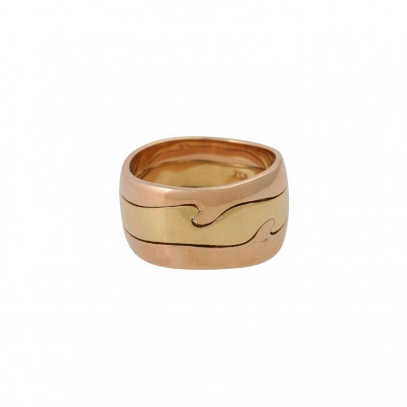 polished, GG/RG 18K, 11.4 g, RW: 54, 20th century, minimal signs of wear, handmade.

Ring polished, 18K YG/RG, 11.4 g, ring size: 54, 20th century, minimal signs of wear, handcrafted.