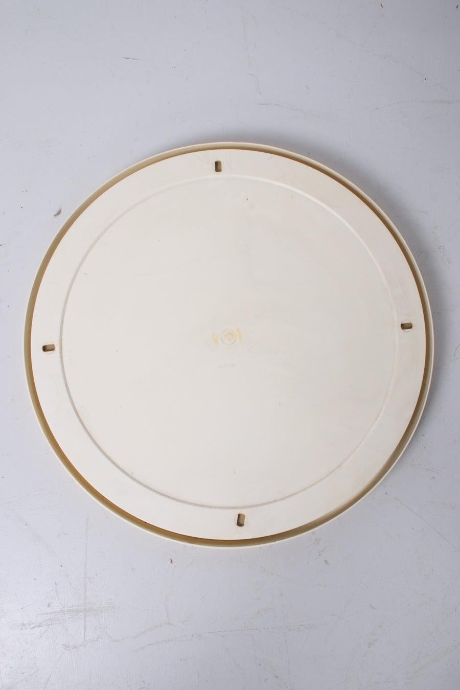 German Big Round Creme Wall Mirror with Plastic Edge 1960 For Sale