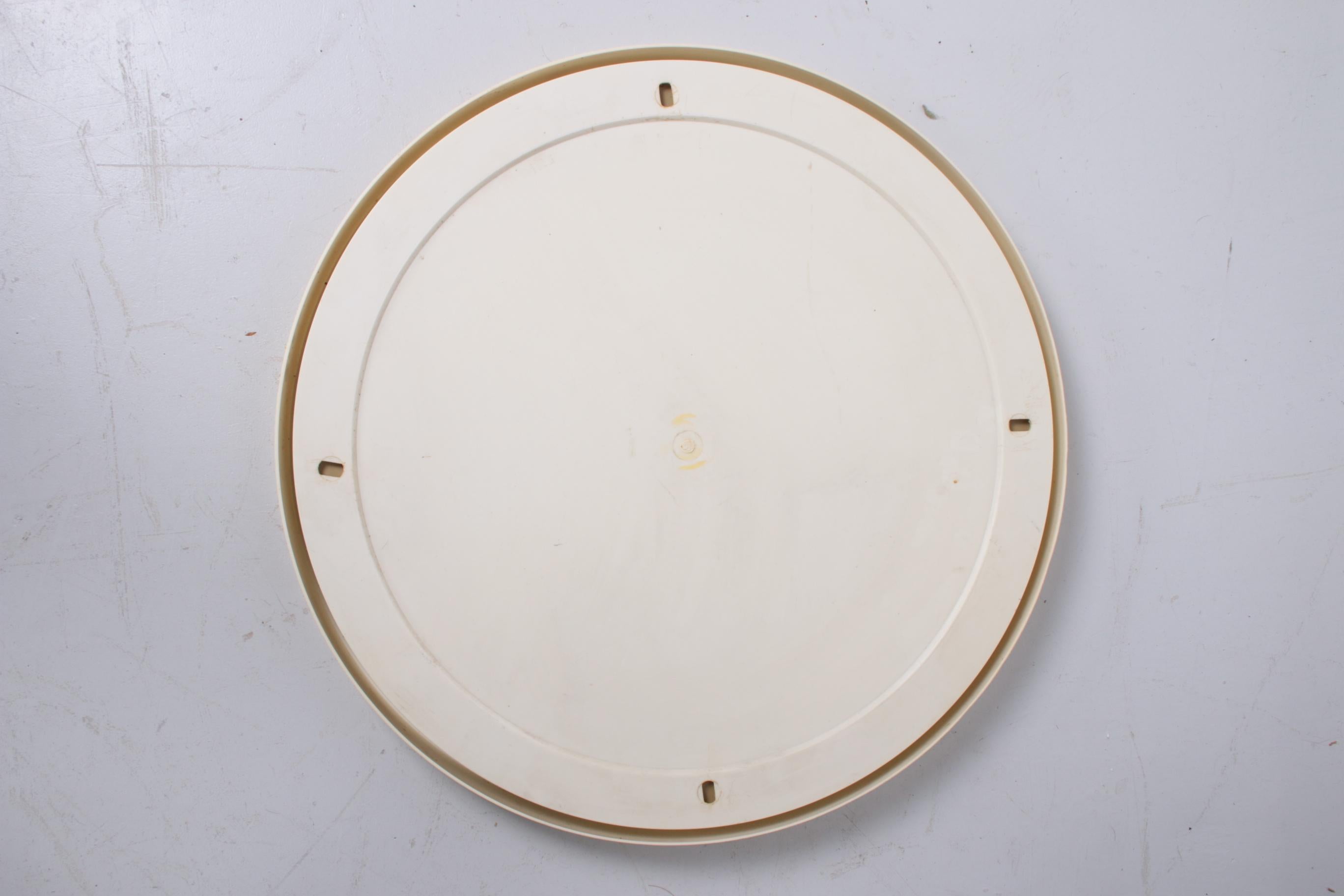 Big Round Creme Wall Mirror with Plastic Edge 1960 For Sale 2