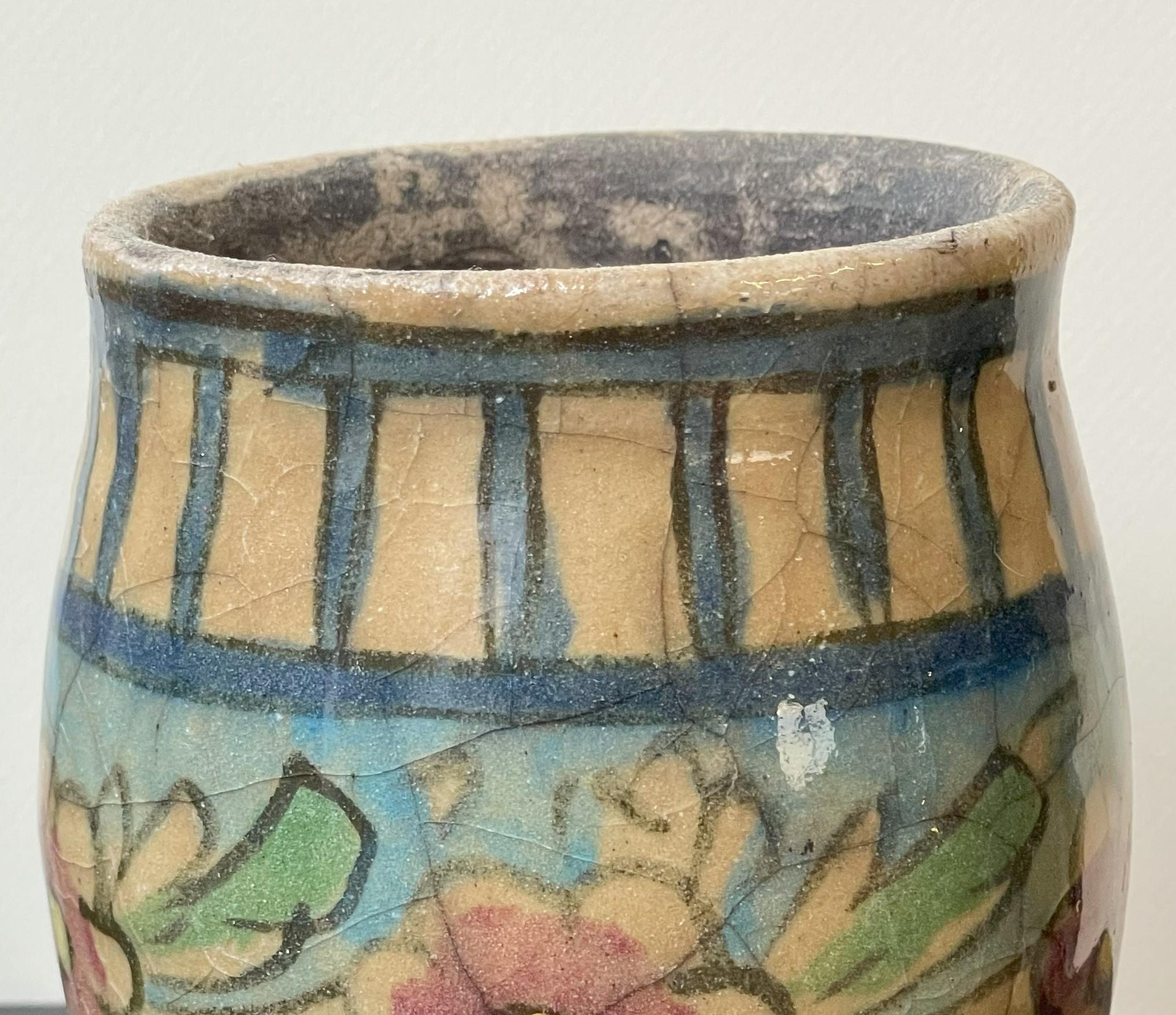 Ceramica Vaso grande rotondo bianco Qajar in vendita