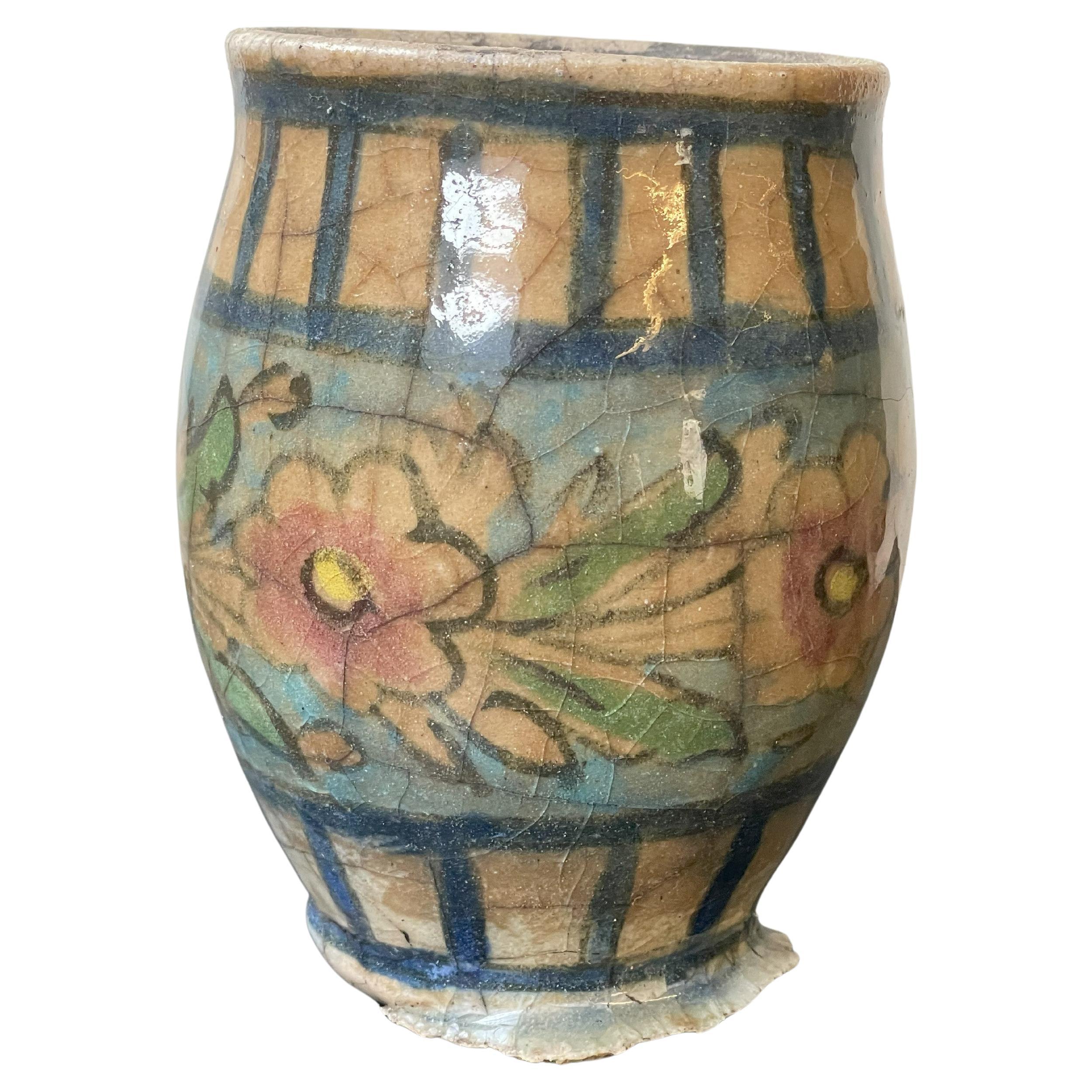 Big Round White Qajar Vase