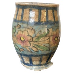 Big Round White Qajar Vase
