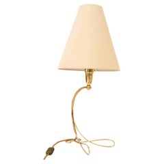 Big Rupert nikoll brass table lamp with fabric shade vienna around 1960s