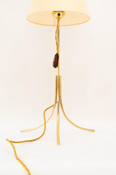 Big Rupert Nikoll Tischlampe mit Stoffschirm wien um 1950