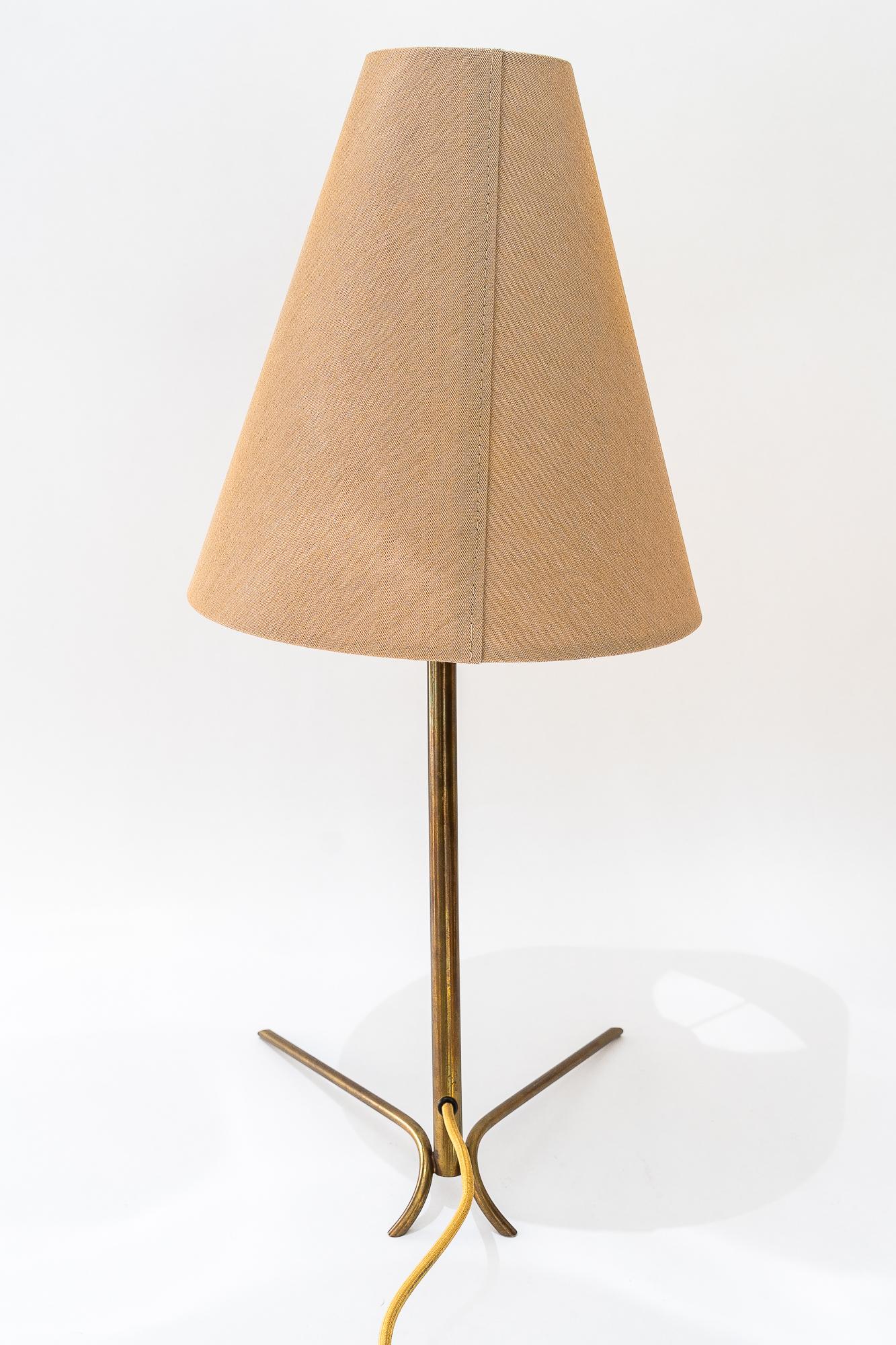 Große Rupert Nikoll Tischlampe mit Stoffschirm wien um 1950 (Moderne der Mitte des Jahrhunderts) im Angebot