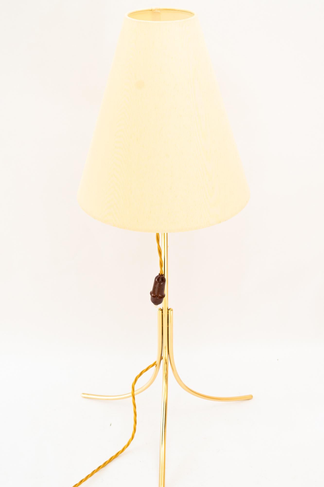Big Rupert Nikoll Tischlampe mit Stoffschirm wien um 1950 (Moderne der Mitte des Jahrhunderts) im Angebot