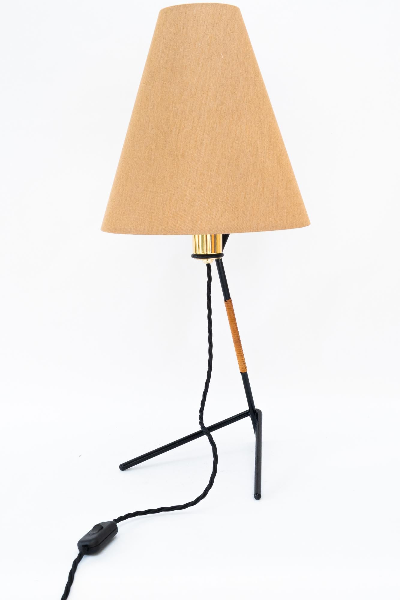 Mid-Century Modern Big Rupert Nikoll Lampe de table avec abat-jour en tissu vienne vers 1950 en vente