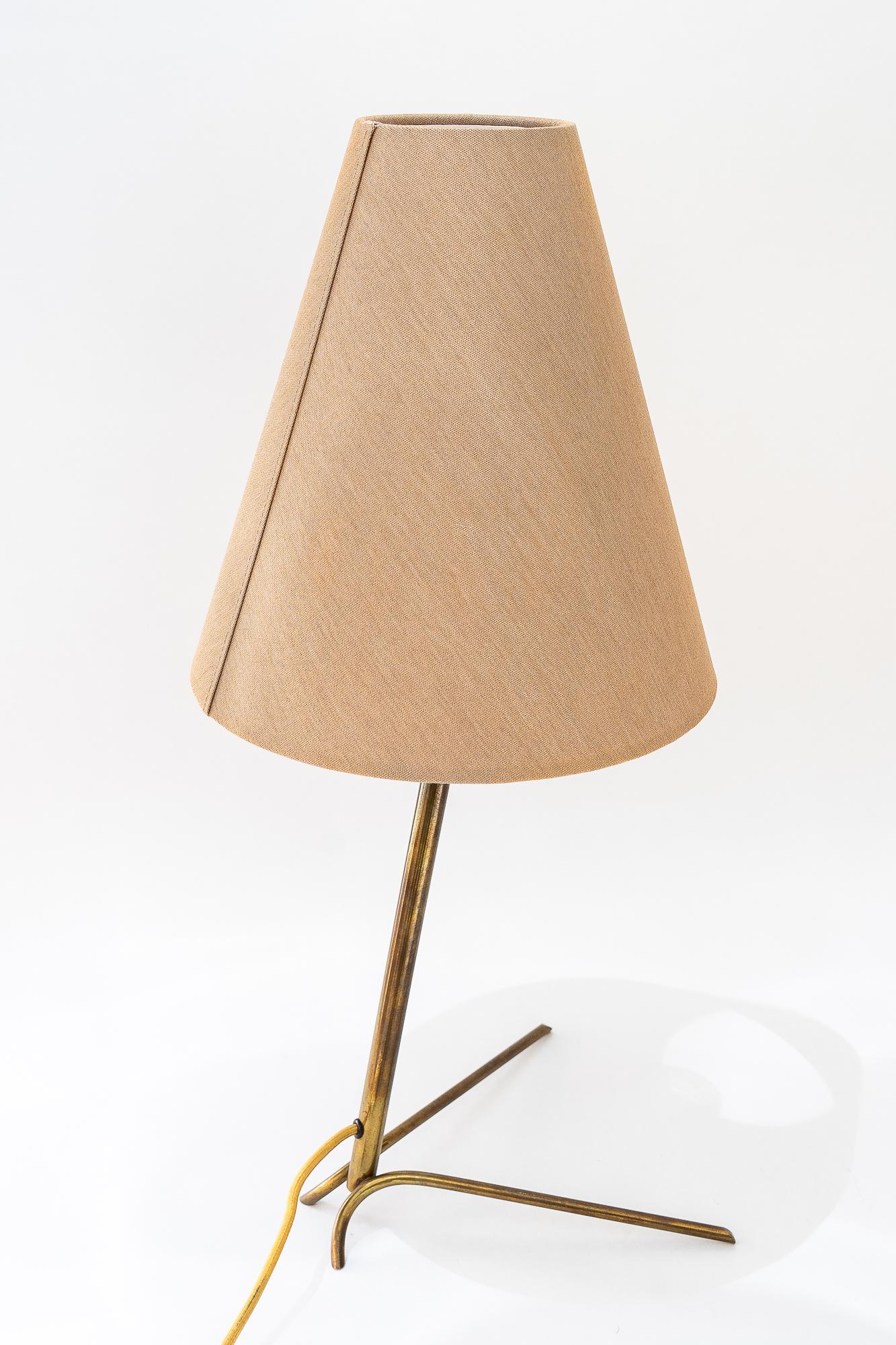 Große Rupert Nikoll Tischlampe mit Stoffschirm wien um 1950 (Österreichisch) im Angebot