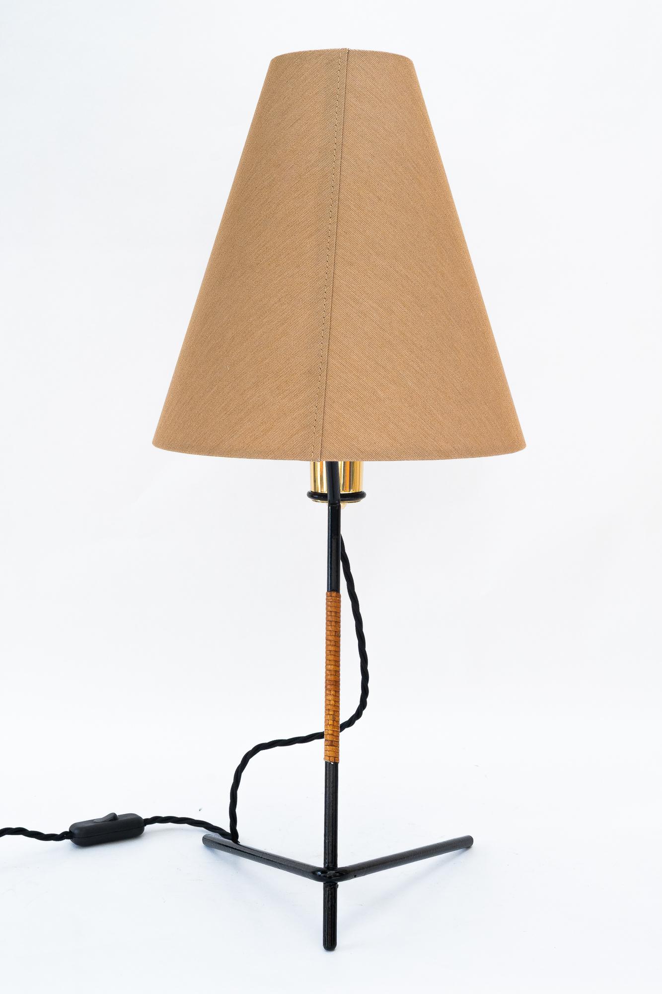 Big Rupert Nikoll Lampe de table avec abat-jour en tissu vienne vers 1950 Bon état - En vente à Wien, AT