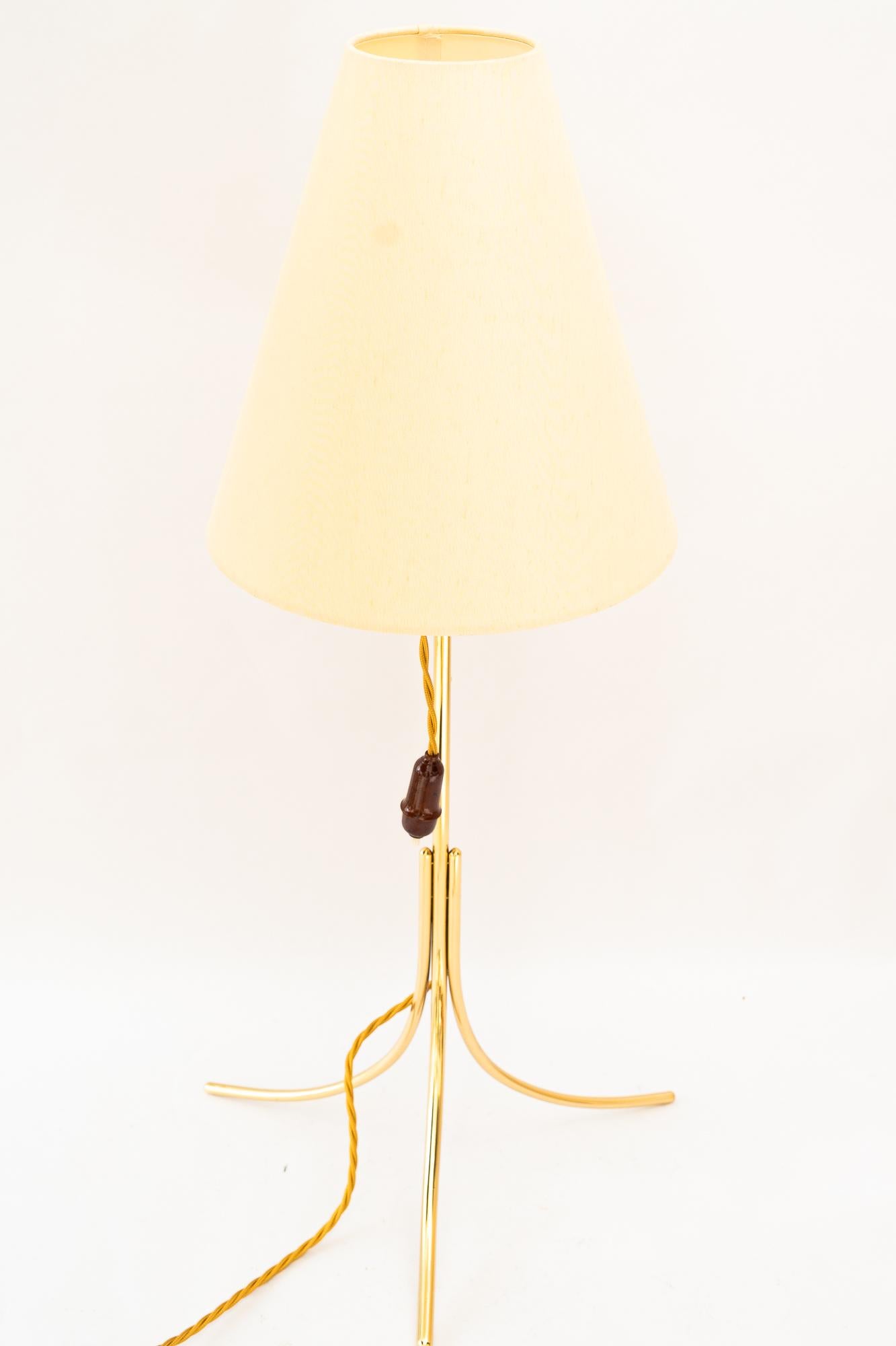 Big Rupert Nikoll Tischlampe mit Stoffschirm wien um 1950 (Mitte des 20. Jahrhunderts) im Angebot