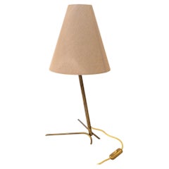 Lampada da tavolo Rupert Nikoll con paralume in tessuto, Vienna, anni '50 circa