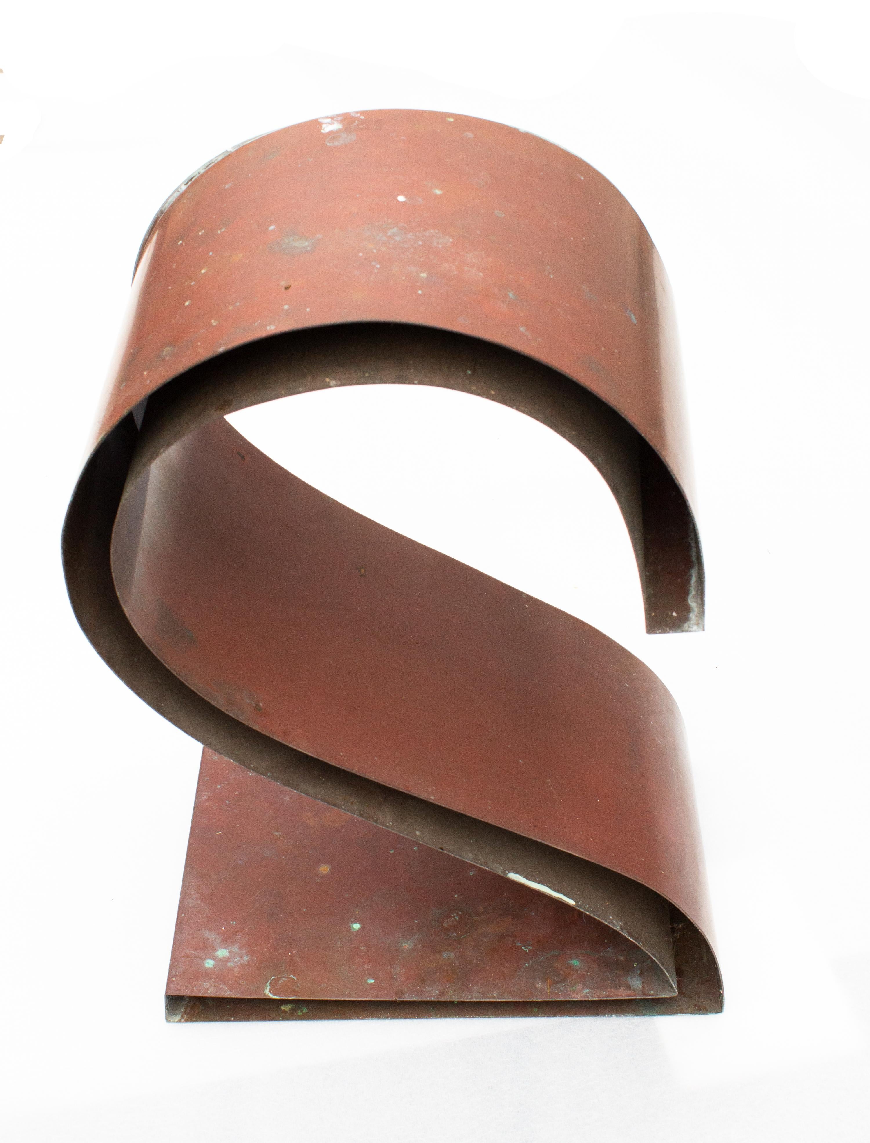 Mid-20th Century Big Rustic Sign Number Two in Copper, Made in Sweden