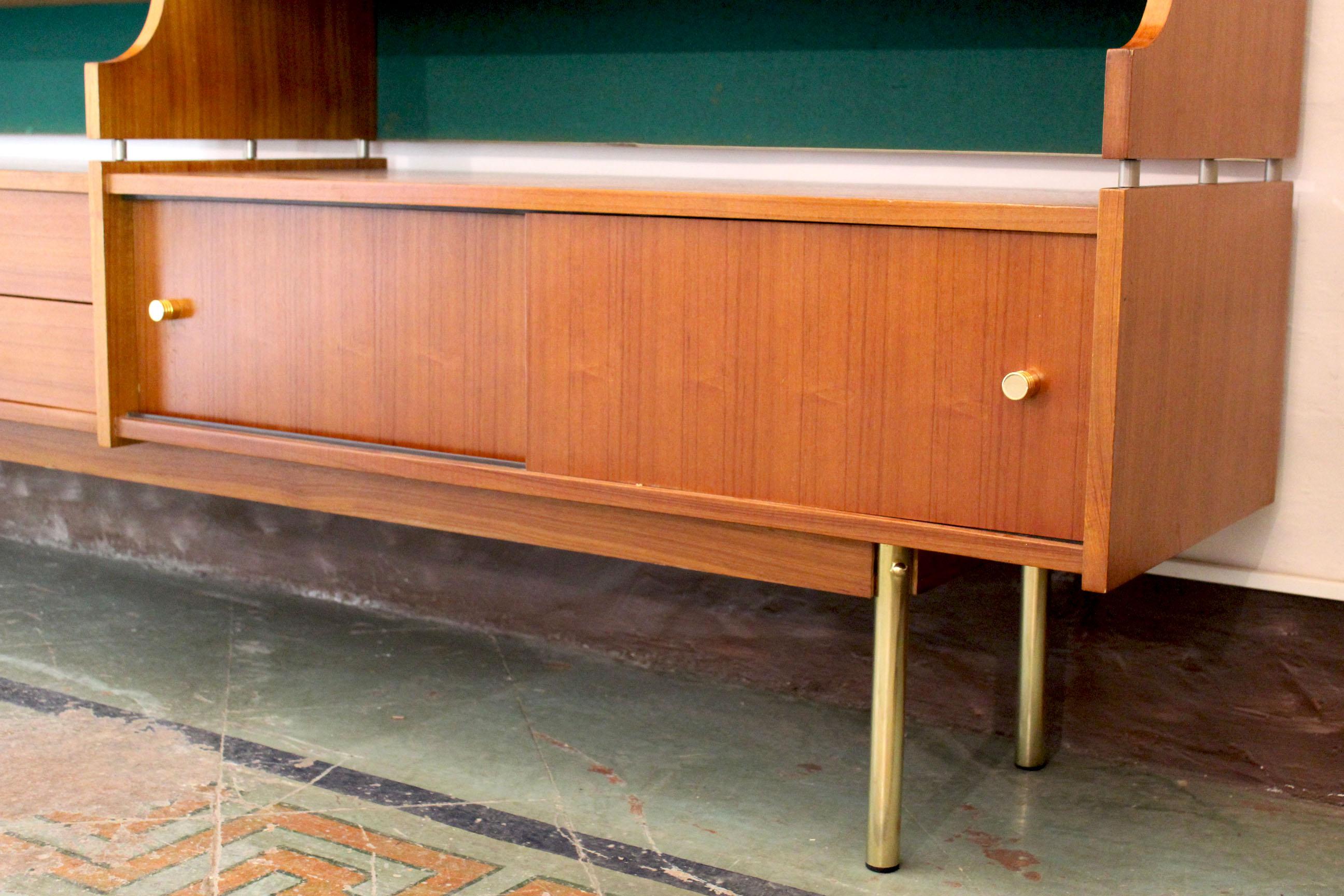 Big Scandinavian vintage Sideboard, Teak Wood and Brass, 1950s Swedish Vintage 9