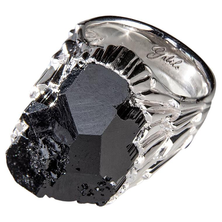 Silver ring with natural Schorl Black Tourmaline crystal
schorl origin - Namibia
stone measurements - 0.28 х 0.59 х 0.94 in / 7 х 15 х 24 mm
stone weight - 34 carats
ring size - 7.5 US 
ring weight - 24 grams


We ship our jewelry worldwide – for