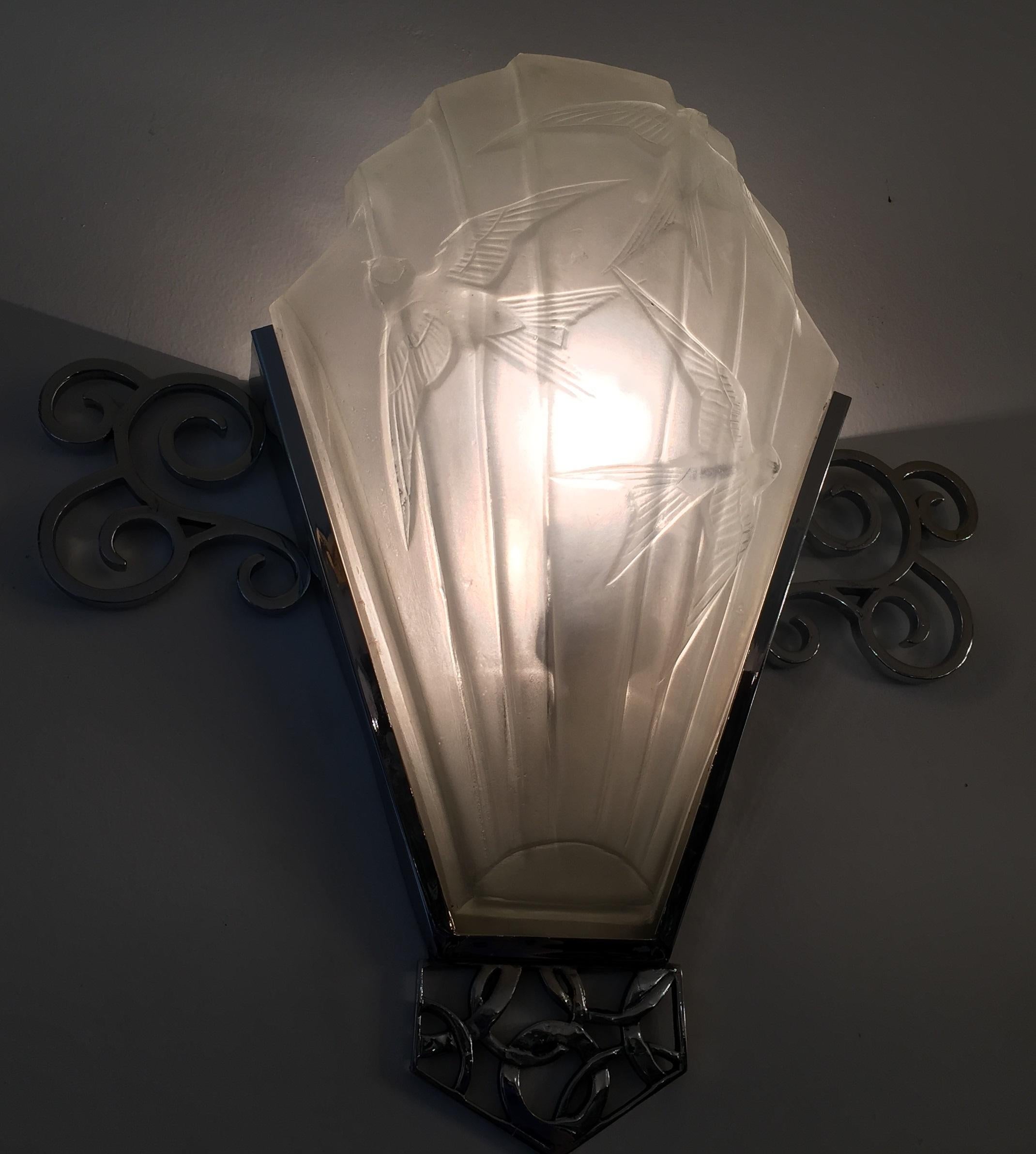 French Big Sconce, Style: Art Deco, Year: 1930, Design: Sabino, France For Sale