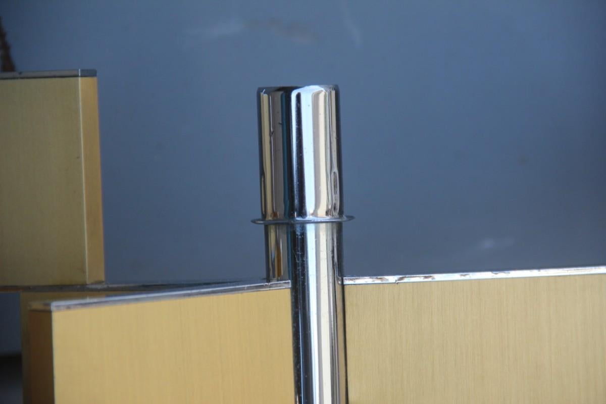 Grandes appliques sculpturales italiennes Sciolari en aluminium et acier Minimal italiennes 1970 or et argent en vente 2