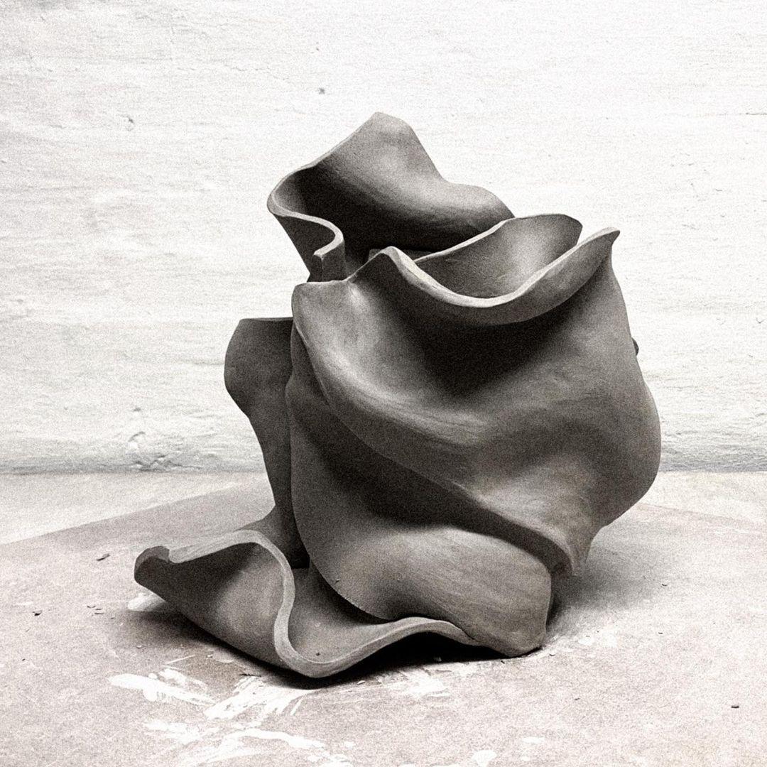 Danish Big Sculptural Vase by Alexandra Madirazza For Sale