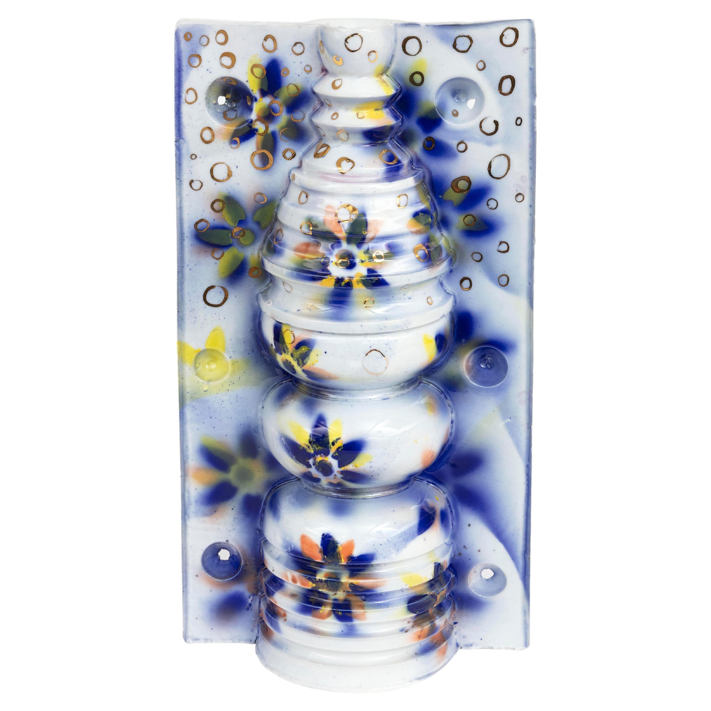 "Big secret" decorated enameled porcelain vase, unique piece For Sale