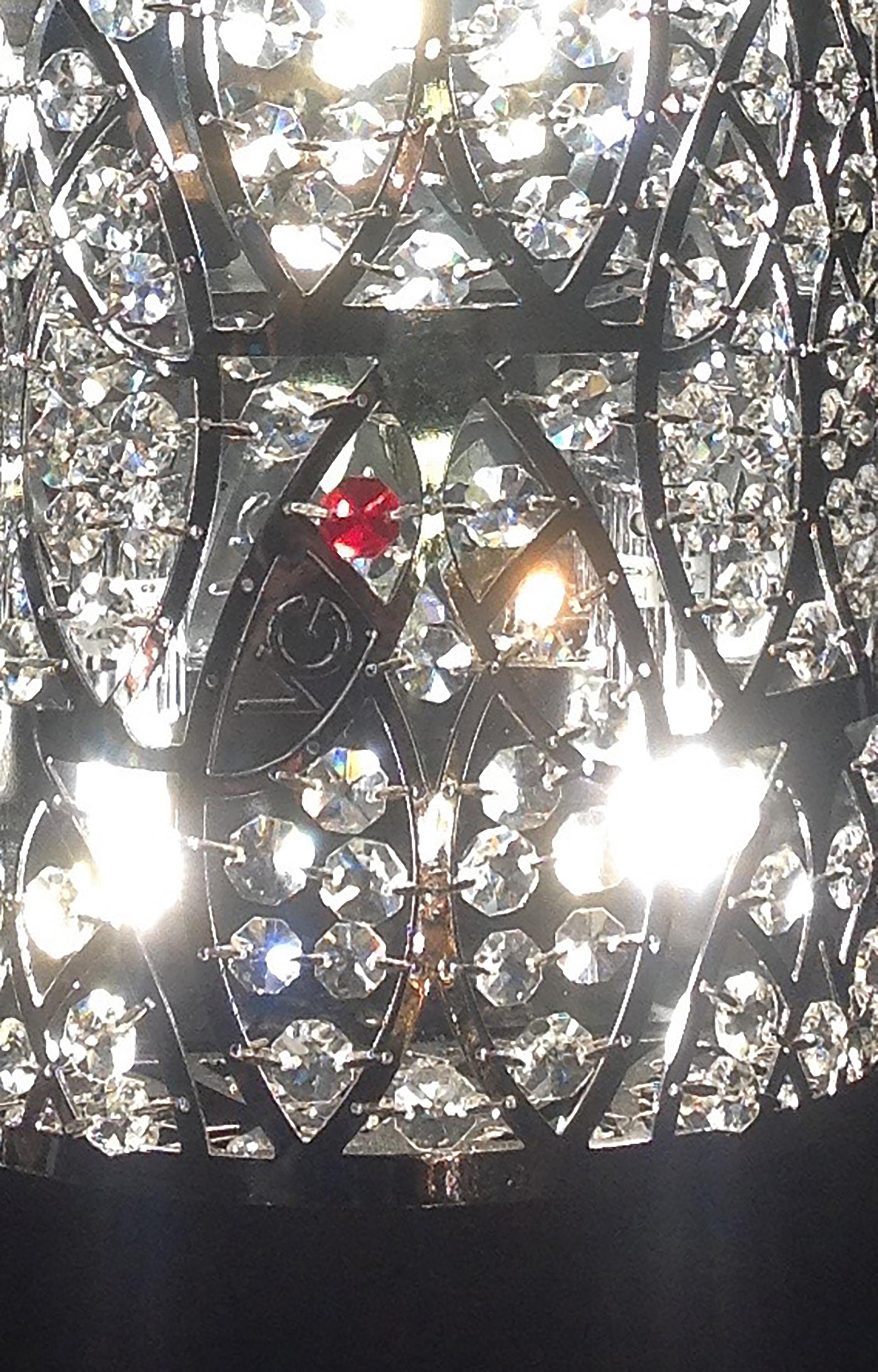 Stainless Steel Big Sensation Pendant Lamp, Chrome Finish, Arabesque Style, Italy For Sale