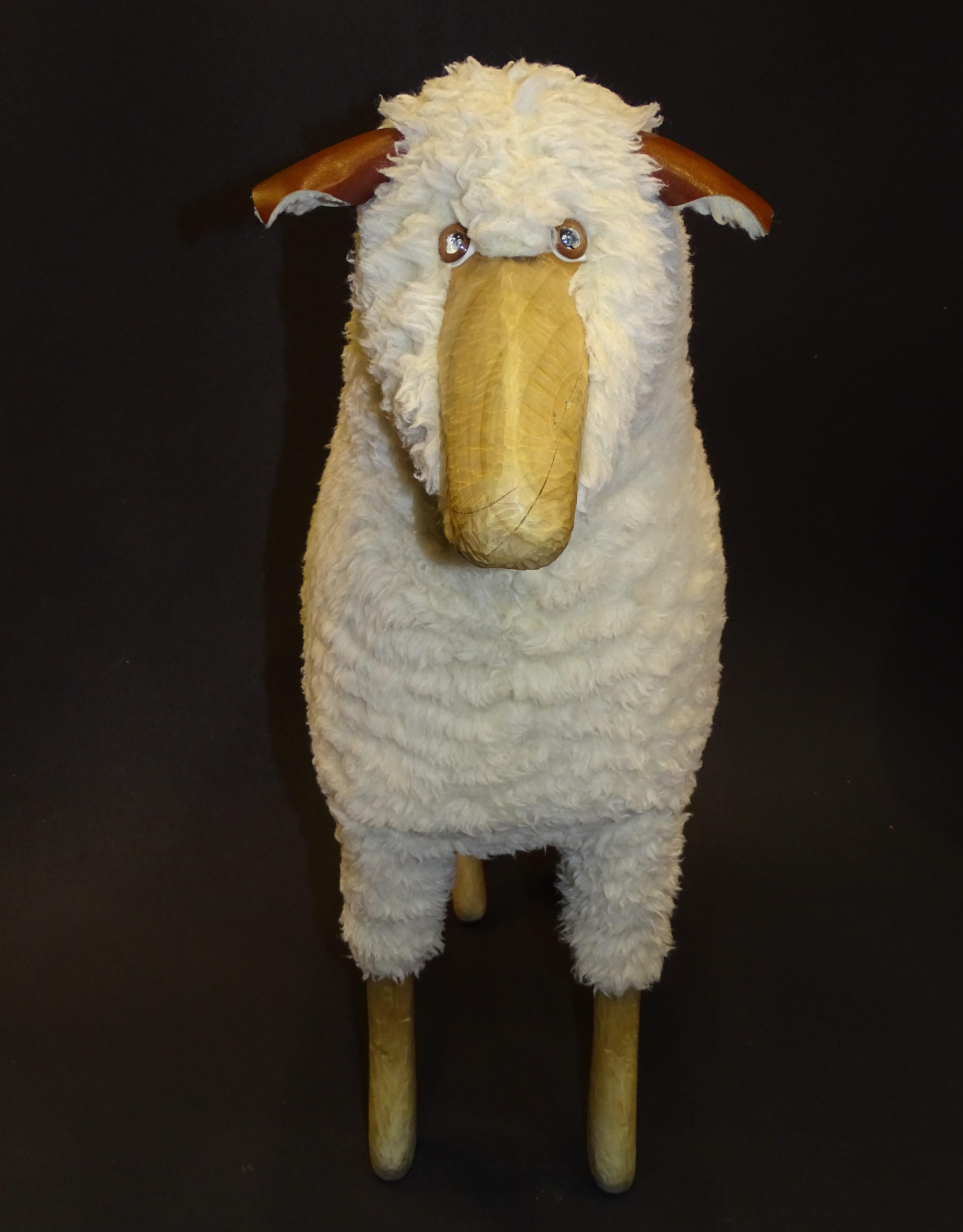 Hand-Crafted Big Sheep Stool by Hamms-Peter Krafft, 80s