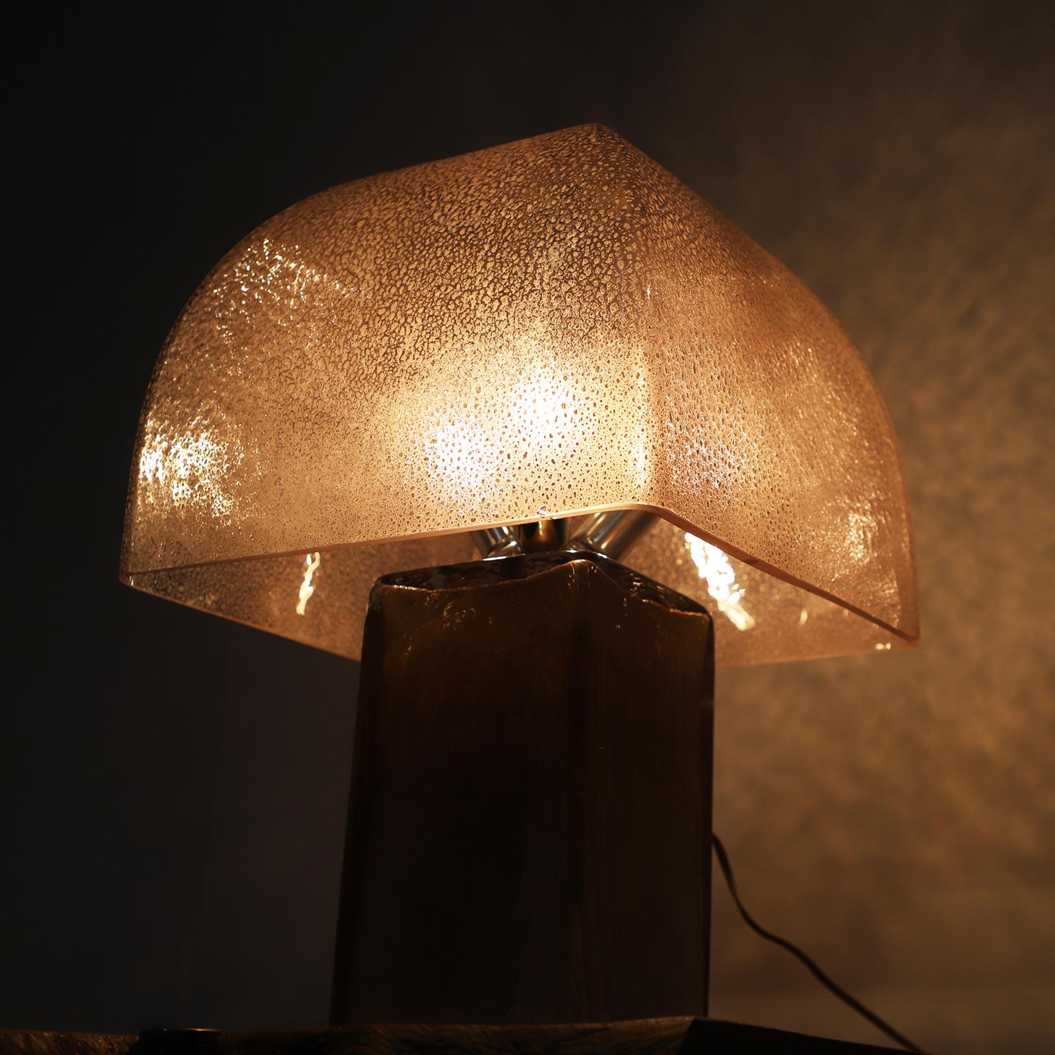 Verre de Murano Paire de grande taille Alfredo Barbini  Lampes de table en verre de Murano