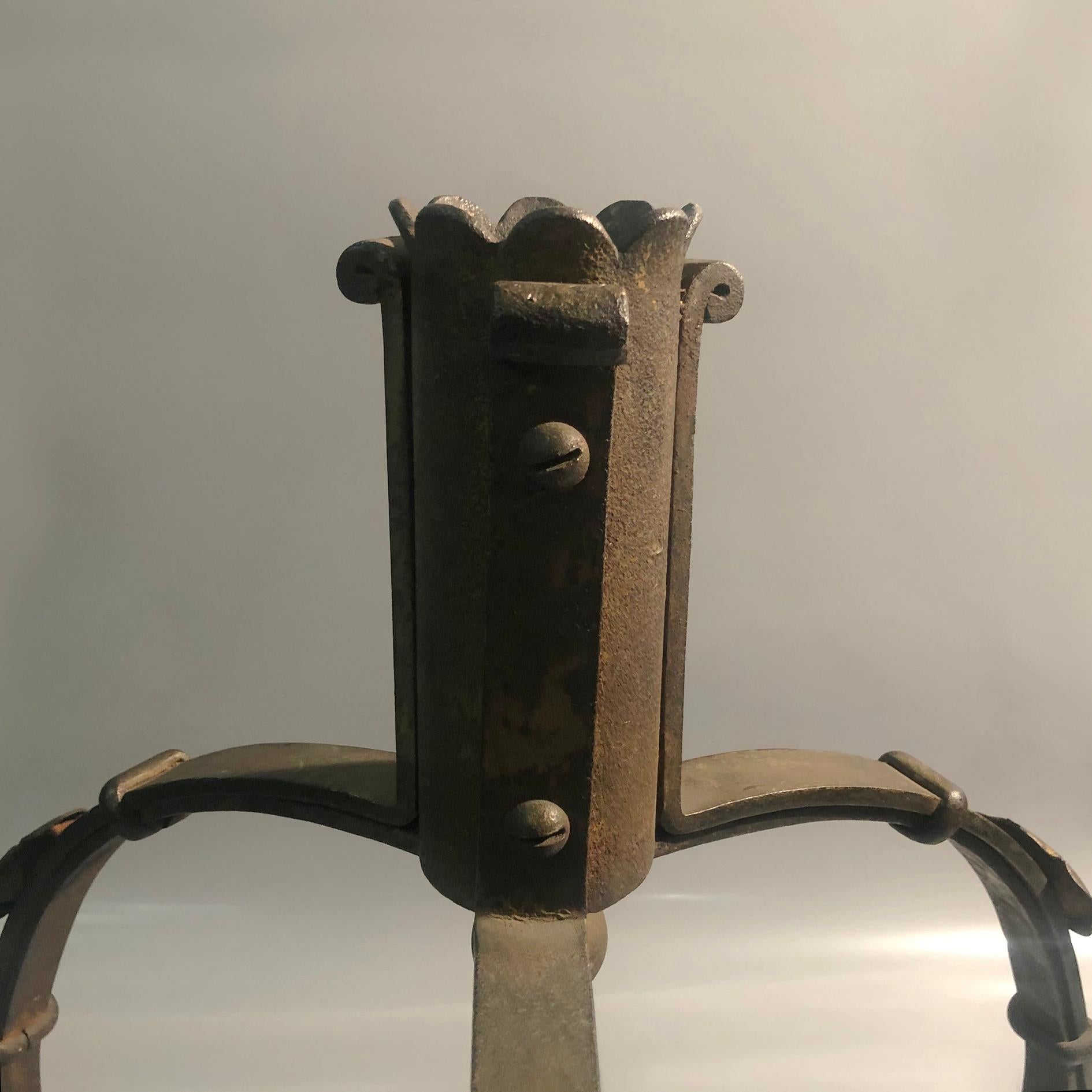 Big Size Antique Stand in Forged Iron, Hungary, 1870s For Sale 8