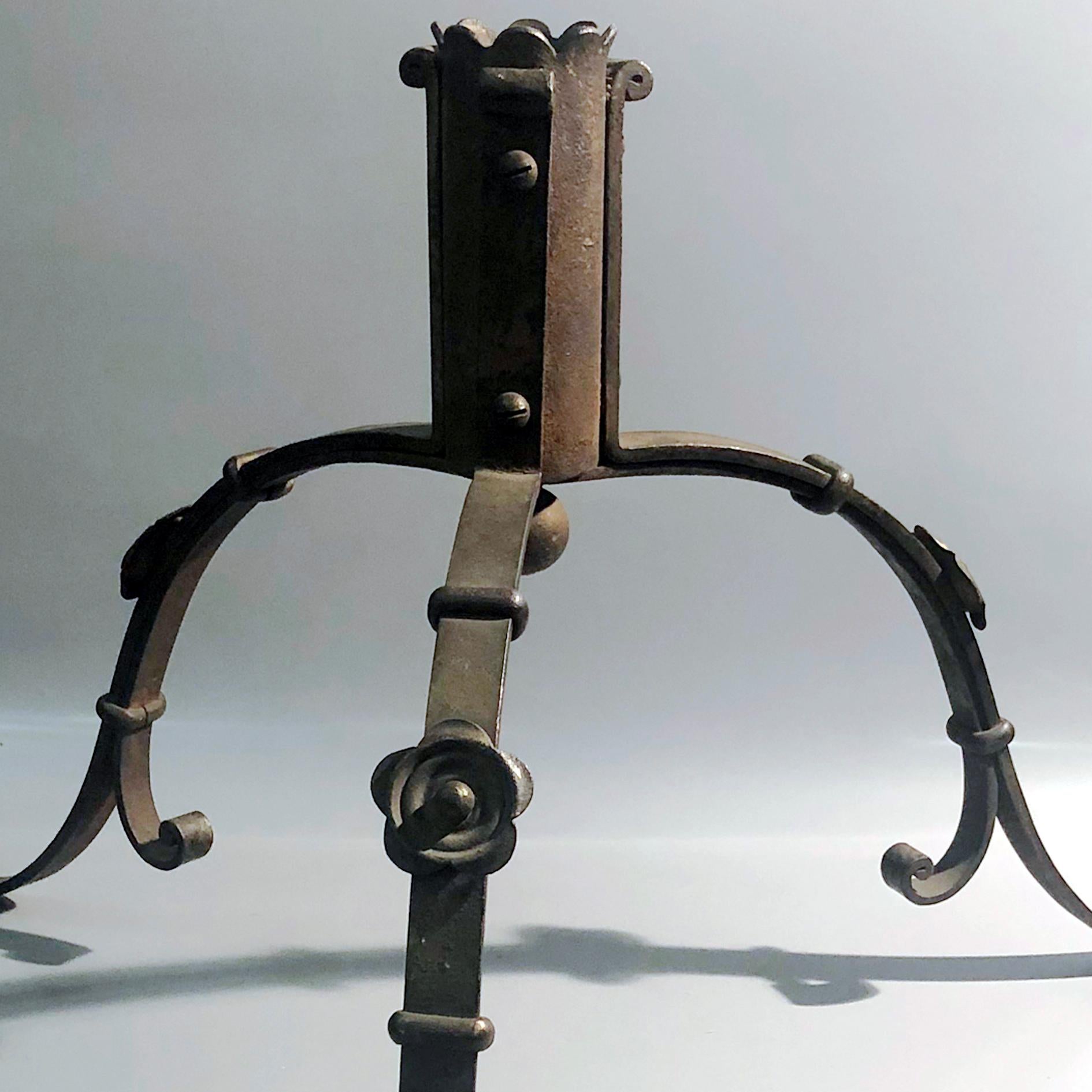 Baroque Big Size Antique Stand in Forged Iron, Hungary, 1870s For Sale