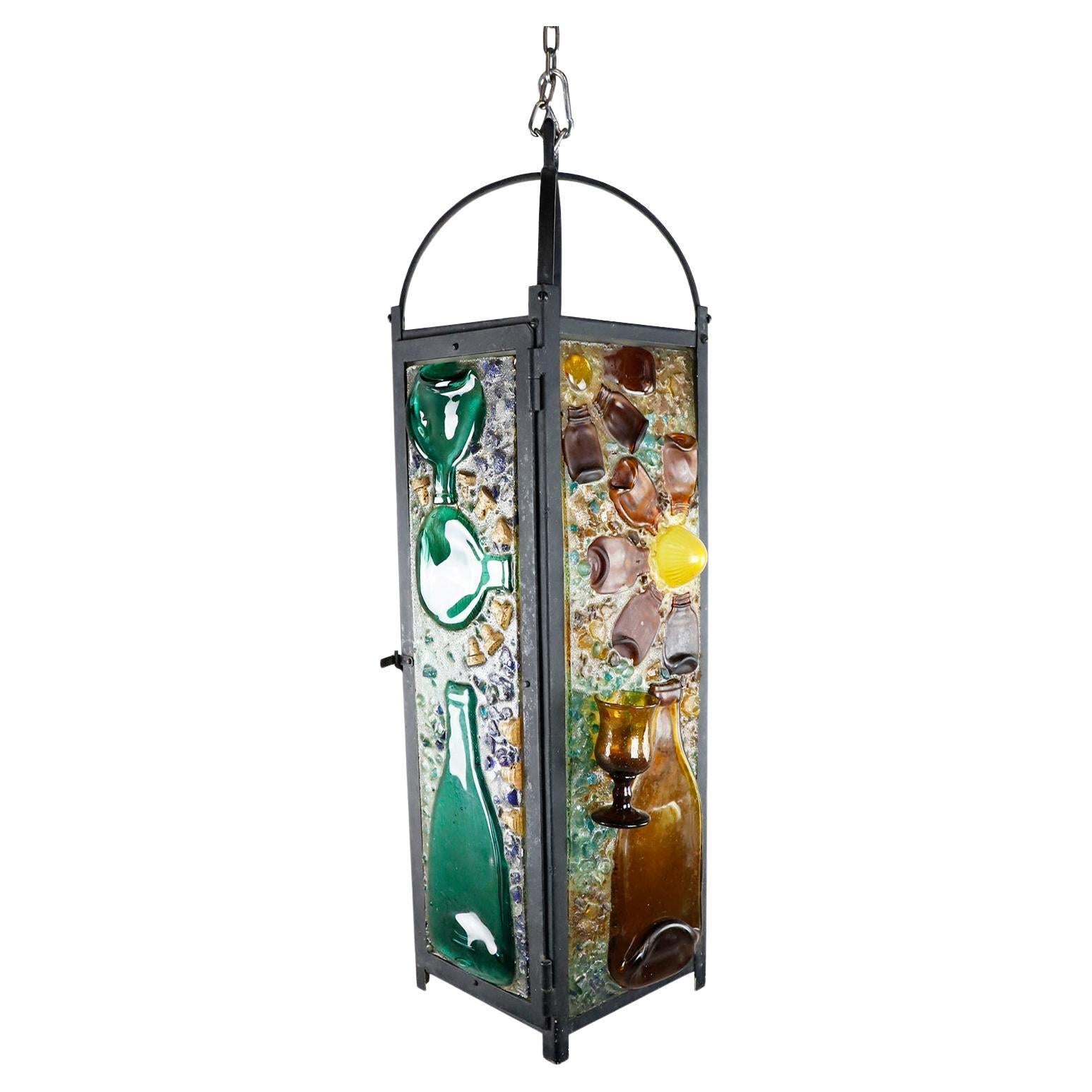 Big Size Artesanal Recycled Glass Color Chandelier For Sale