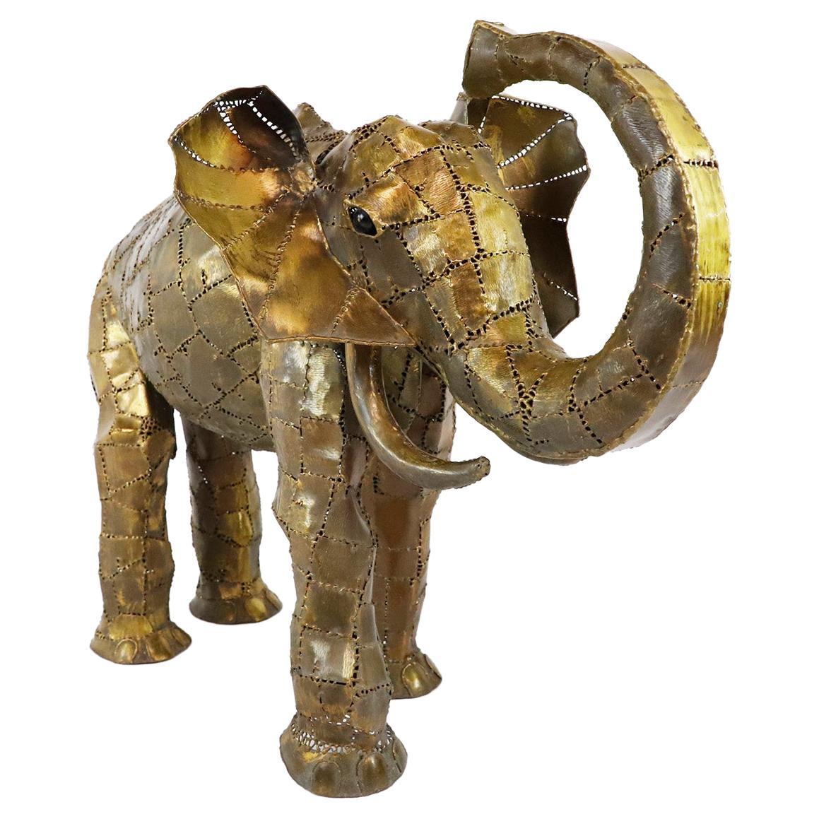 Big Size Brutalist Elephant Figure in the Style of to Sergio Bustamante For Sale