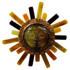 Big Size Brutalist Wall Lamp in Sun Form by Feders