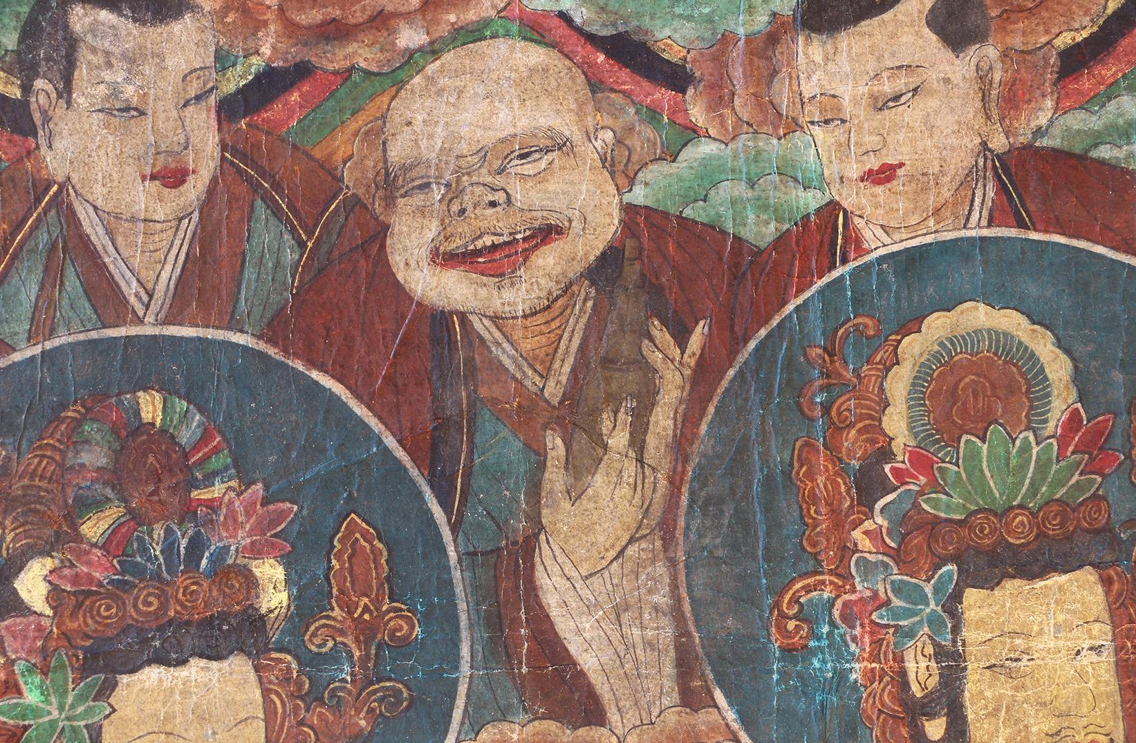 Großformatiges buddhistisches Gemälde (Handbemalt) im Angebot