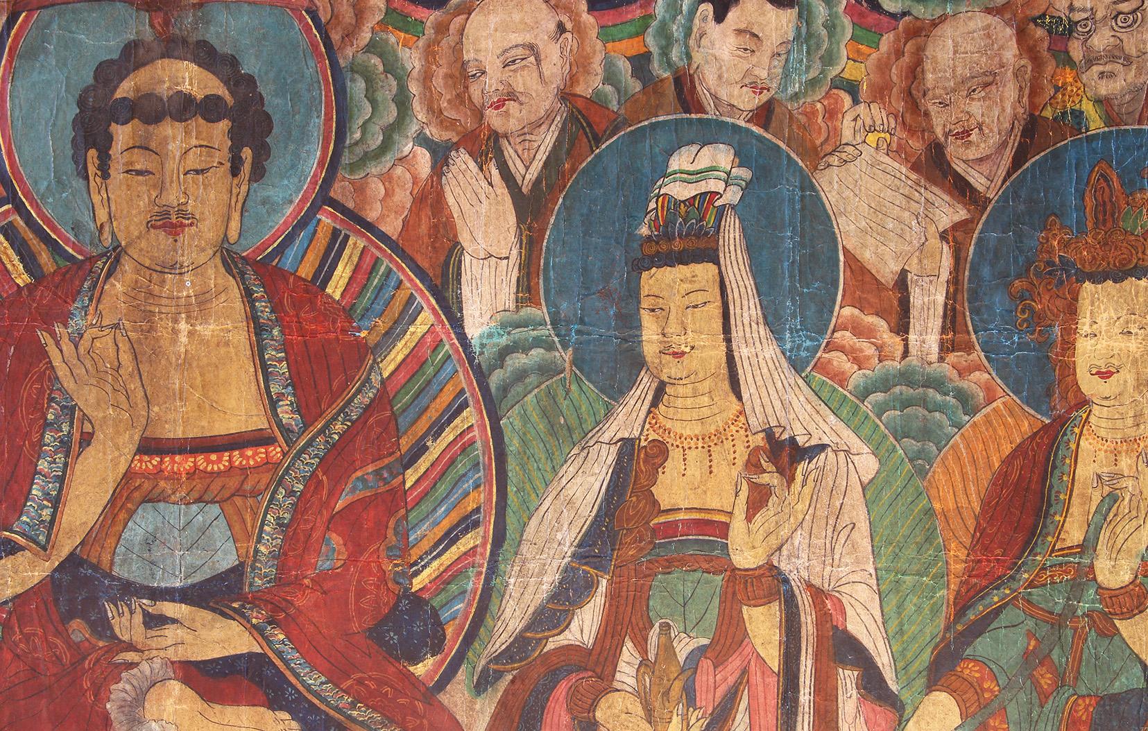 Großformatiges buddhistisches Gemälde im Zustand „Gut“ im Angebot in Brescia, IT