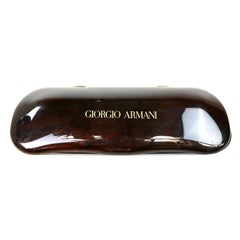 Vintage Big Size French Georgio Armani Glasses Tortoise Shell Case