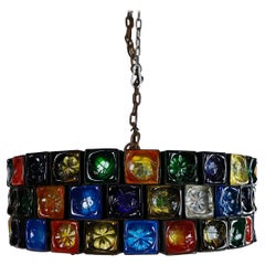 Big Size Hand Blown Glass Chandelier by Feders