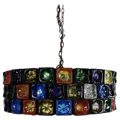 Big Size Hand Blown Glass Chandelier by Feders
