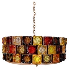 Big Size Hand Blown Glass Chandelier by Feders