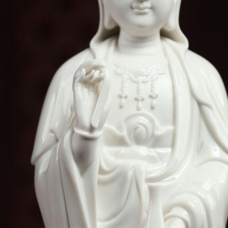 Big Size Handcraft Chinese De Hua White Porcelain South Sea Buddha Statue For Sale 3