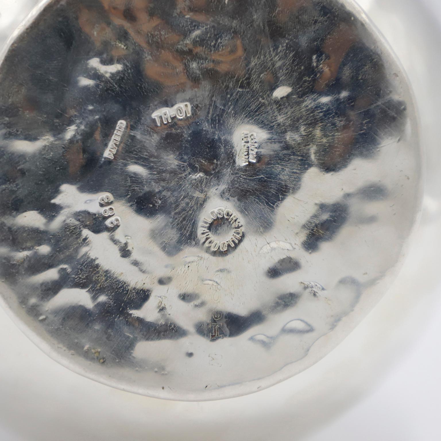 Jarra mexicana de malaquita bañada en plata de gran tamaño de Los Castillo Mexicano en venta