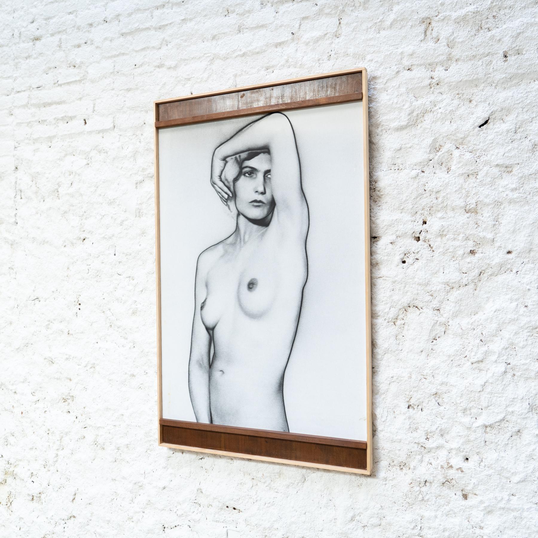 French Big Size Photographic Print Framed Composition by Man Ray “Solarised Nude” For Sale