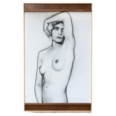 Big Size Photographic Print Framed Composition by Man Ray “Solarised Nude”