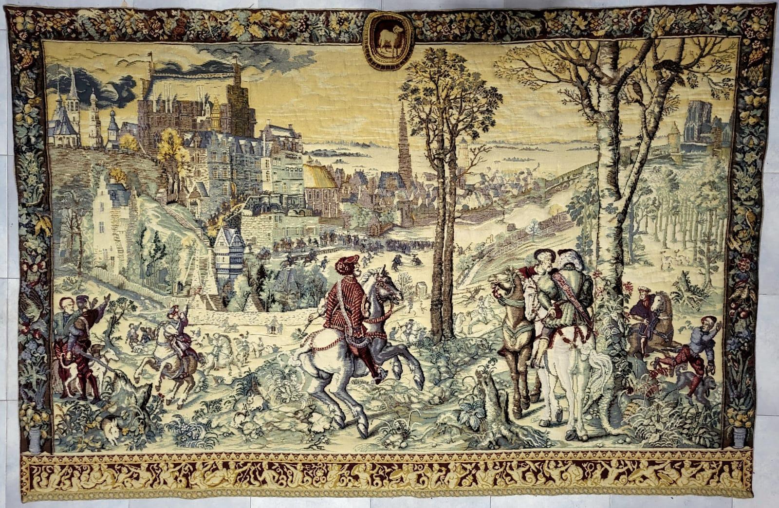 Big Size Royal Hunt Scene Tapestry, France 19th Century 6