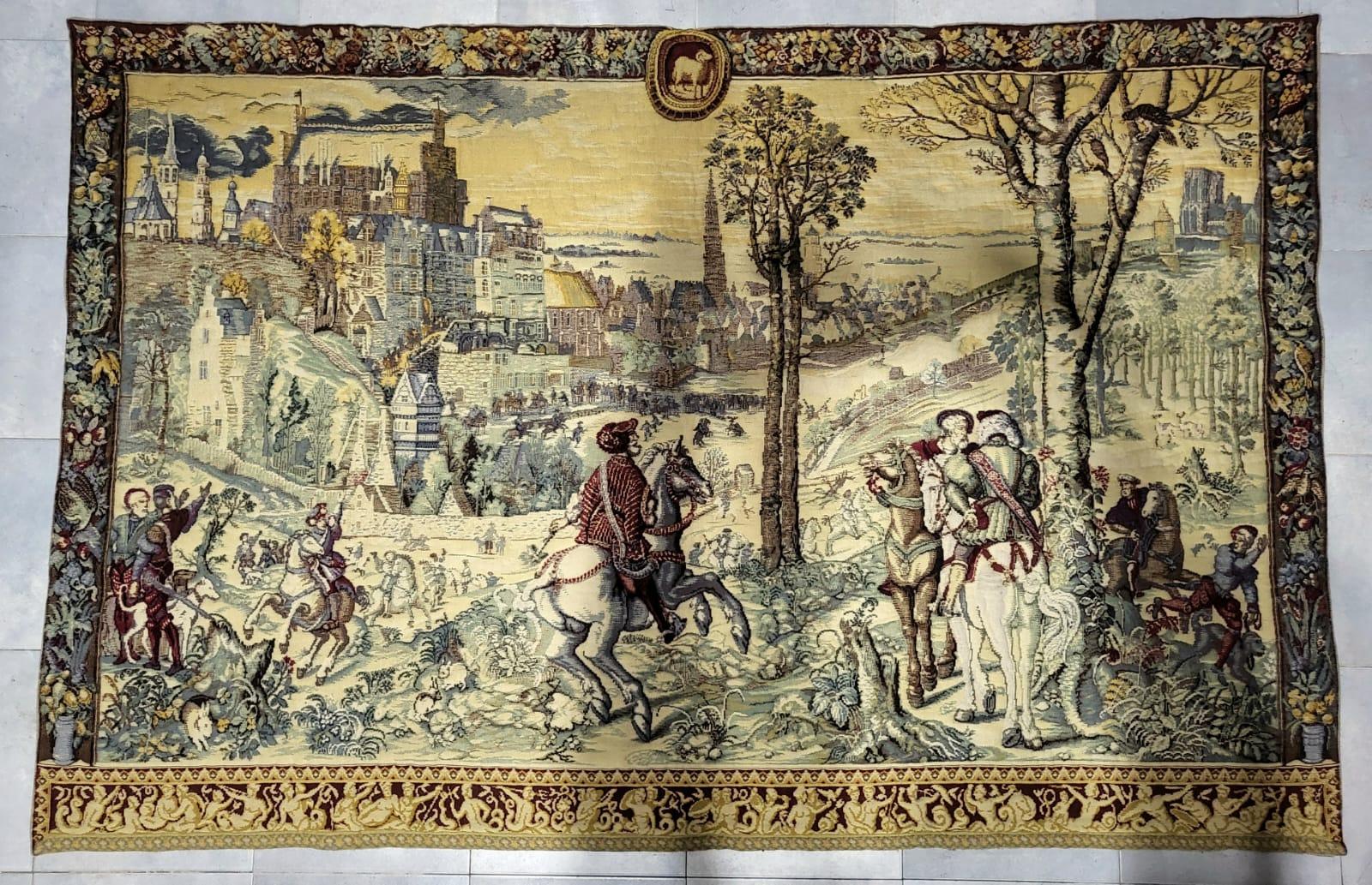 Big Size Royal Hunt Scene Tapestry, France 19th Century 7