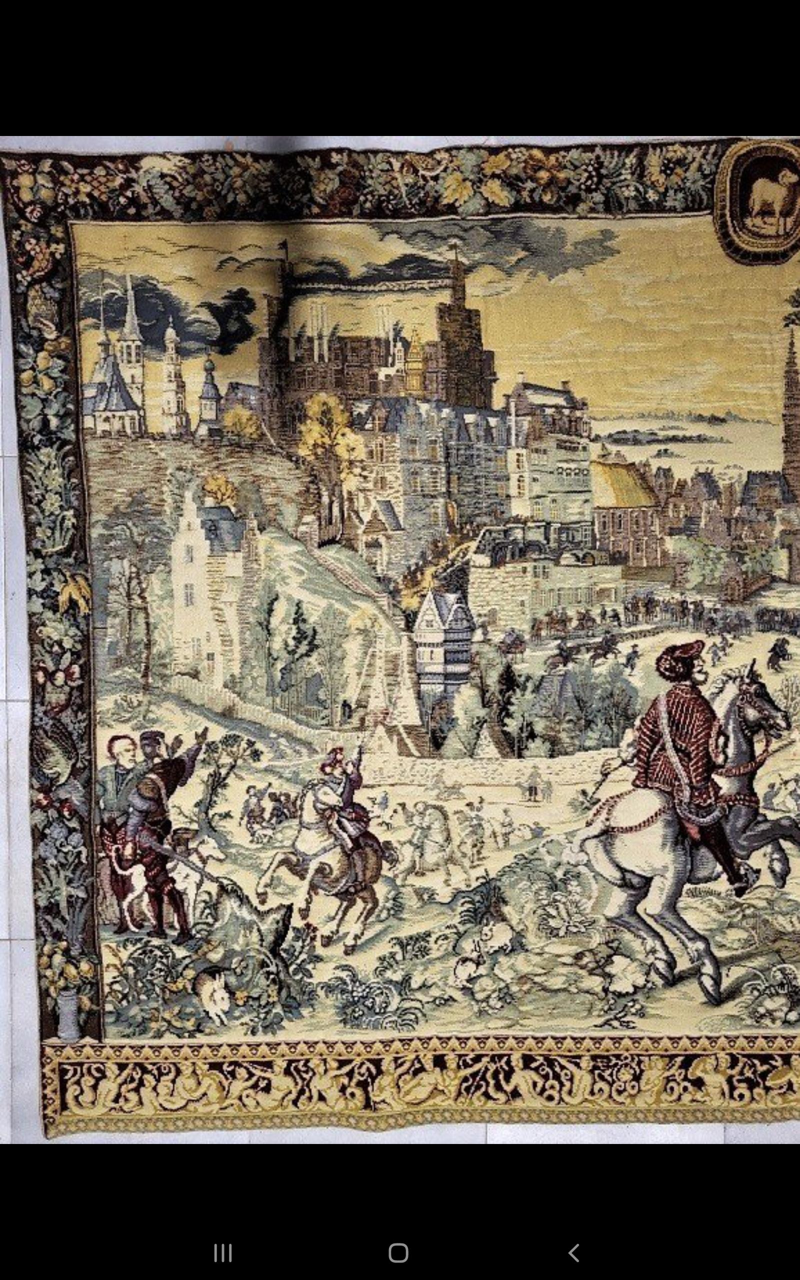 Big Size Royal Hunt Scene Tapestry, France 19th Century In Good Condition In Paris, FR