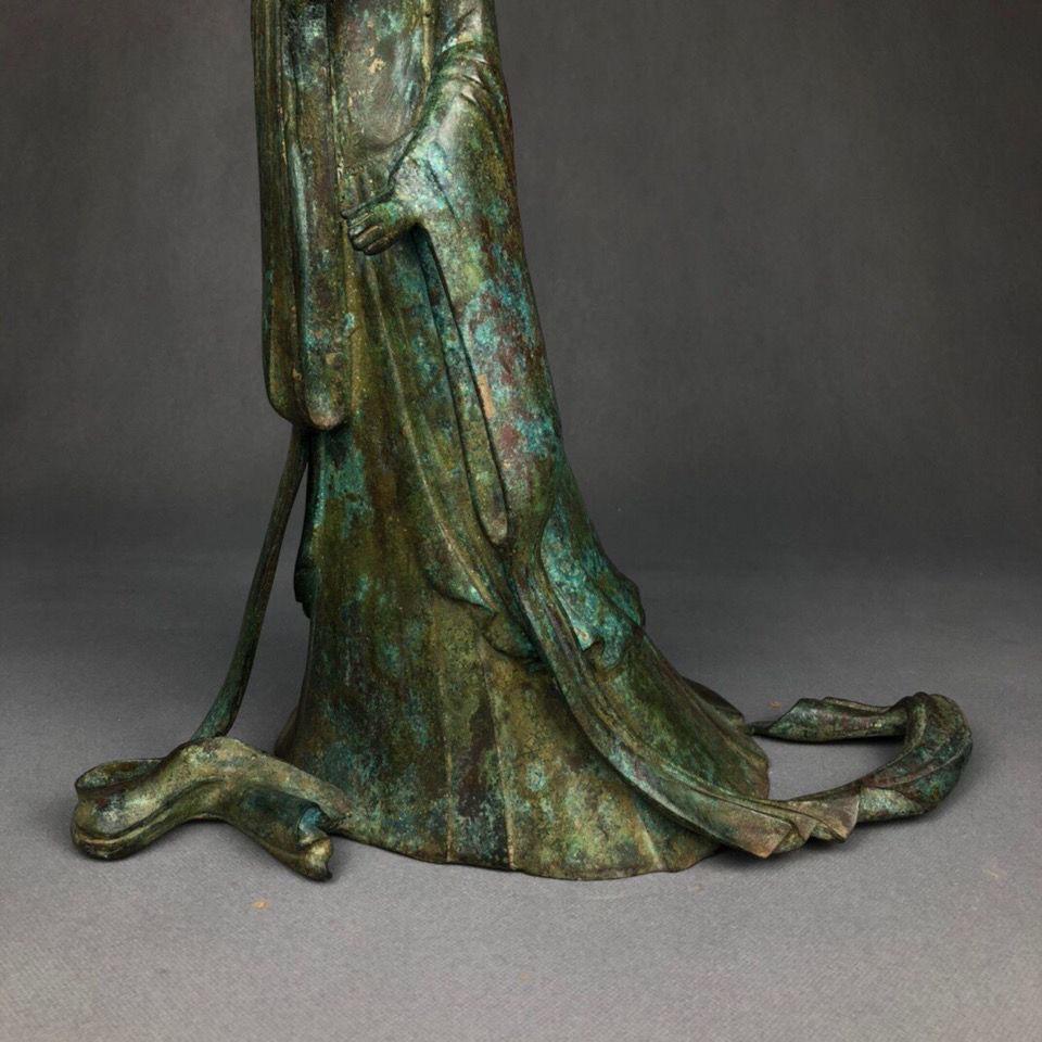 Statua della bellezza di Zhao Jun in bronzo vintage di grandi dimensioni dalla Cina Statua originale in vendita 4