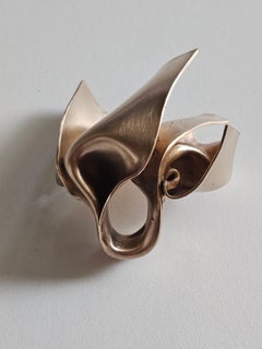 Alina Alamorean Soft Swirl Sculptural Contemporary Statement Ring Rose Bronze