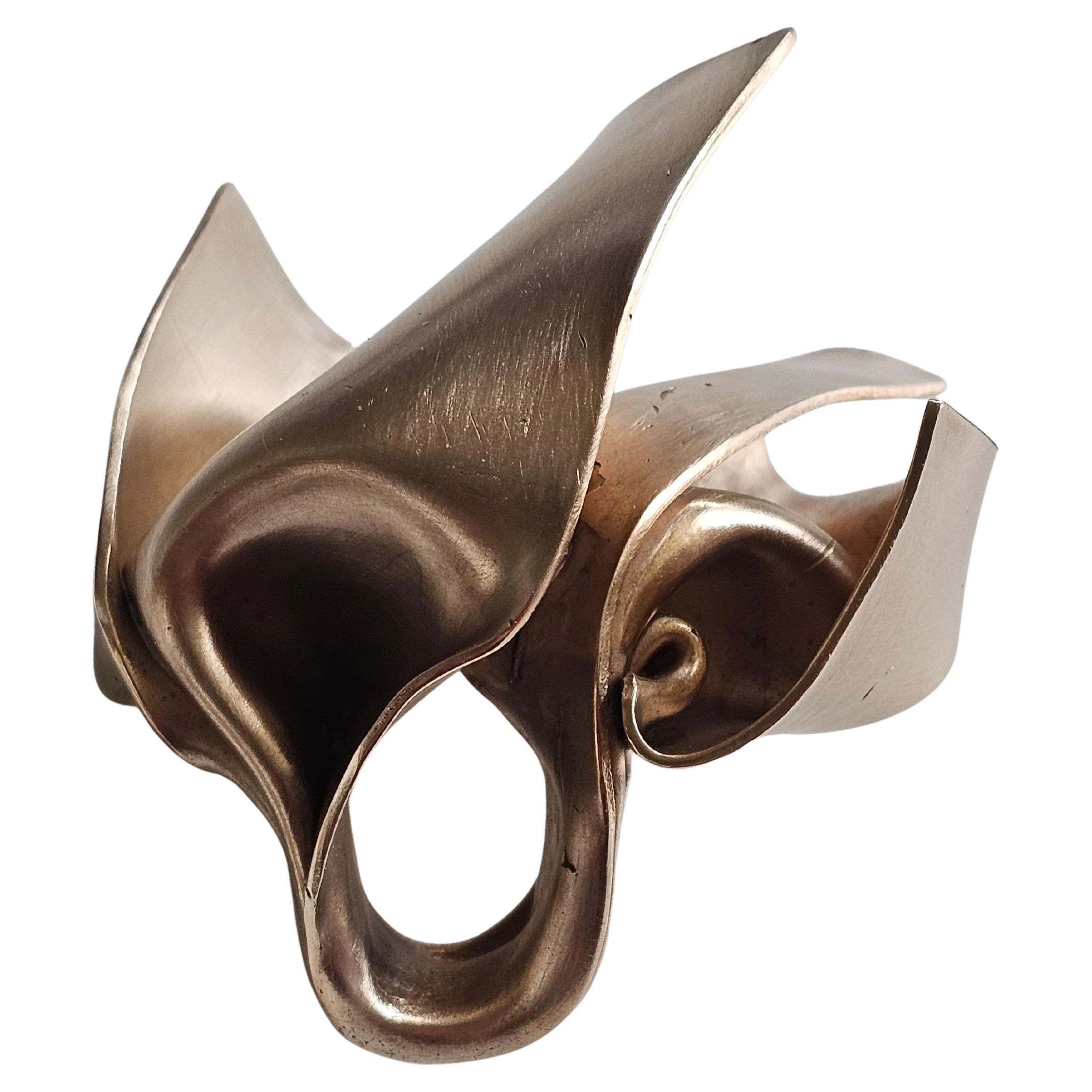 Alina Alamorean Soft Swirl Sculptural Contemporary Statement Ring Rose Bronze For Sale